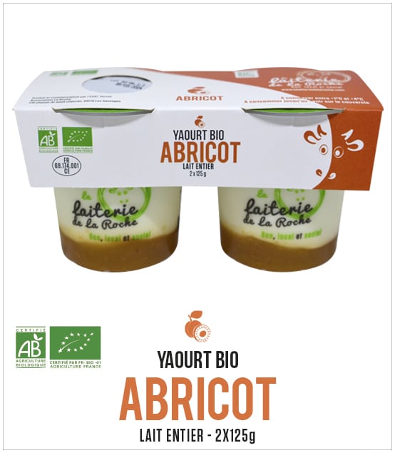 Yaourt pack 2 pots Bio Abricot
