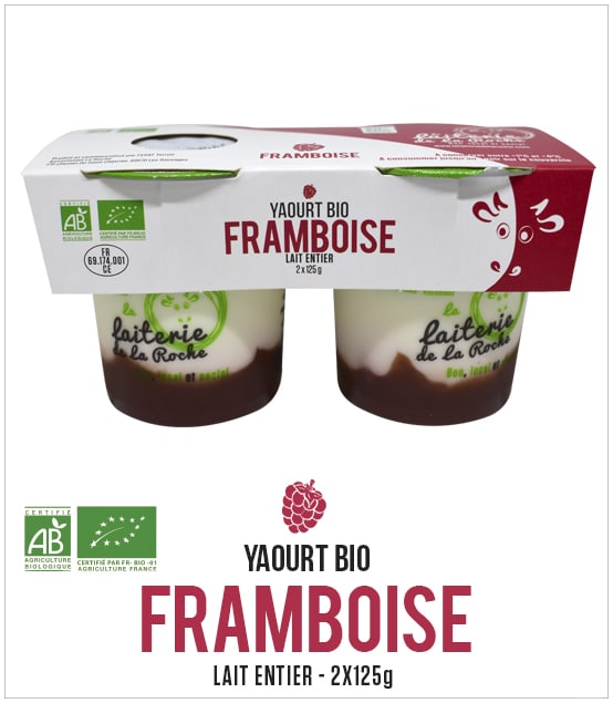 Yaourt pack 2 pots Bio Framboise