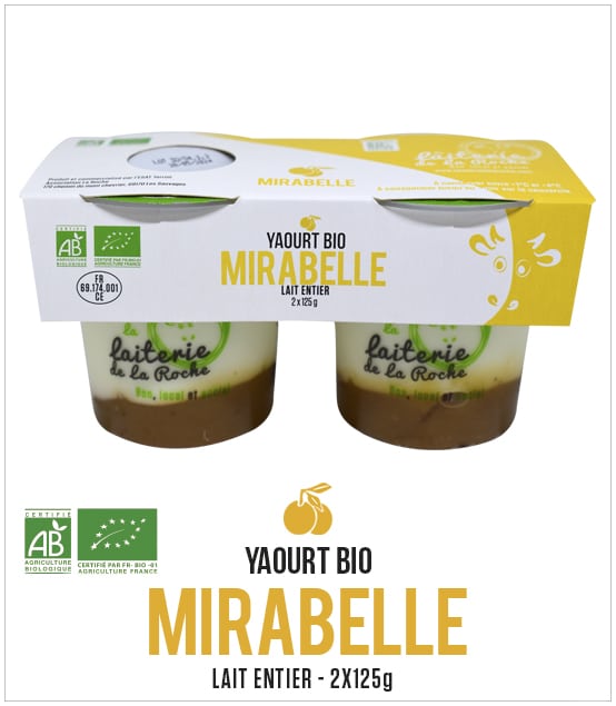 Yaourt pack 2 pots Bio Mirabelle