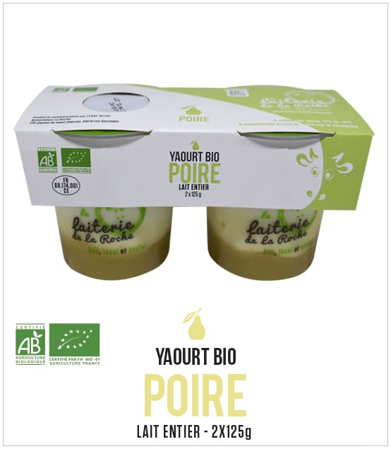 Yaourt pack 2 pots Bio Poire