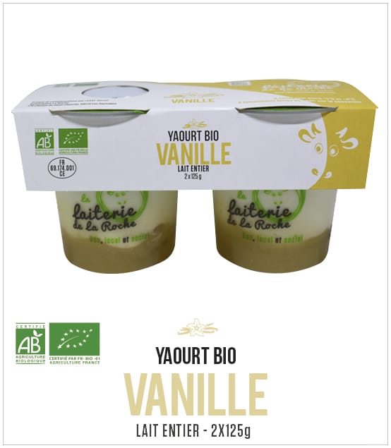Yaourt pack 2 pots Bio Vanille